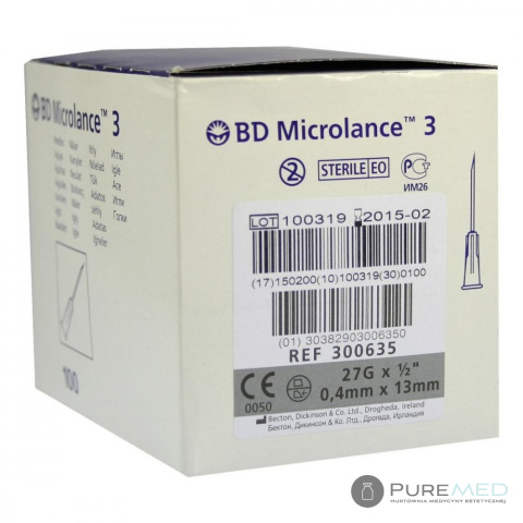 Special injection needles BD Microlance 3 27G 1/2 10 pcs