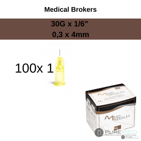 Mesotherapy needles 30G x 1/6" (0.3 x 4mm) 100 pcs
