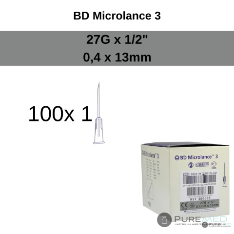 Special injection needles BD Microlance 3 27G 1/2 100 pcs