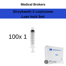 Luer lock syringes 5ml 100 pcs