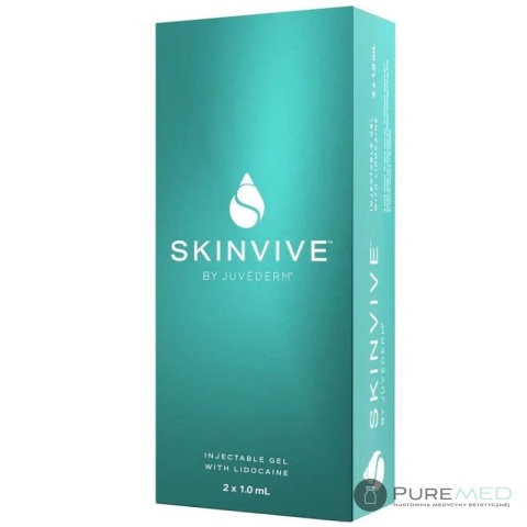 Juvederm SKINVIVE 2x1ml hyaluronic acid–based filler for improving cheek skin smoothness.