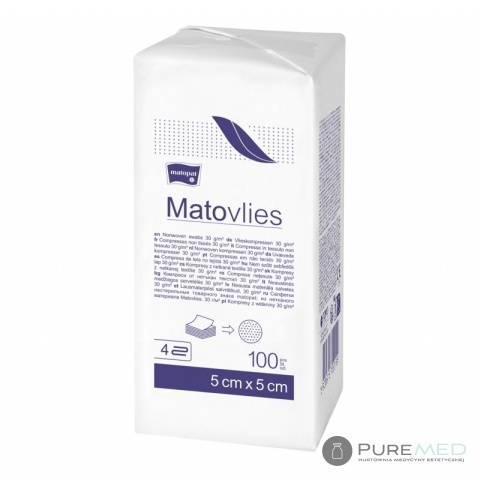 Non-steel non-woven compressions in paper bag Matovlies 100 pcs 7.5x7.5cm